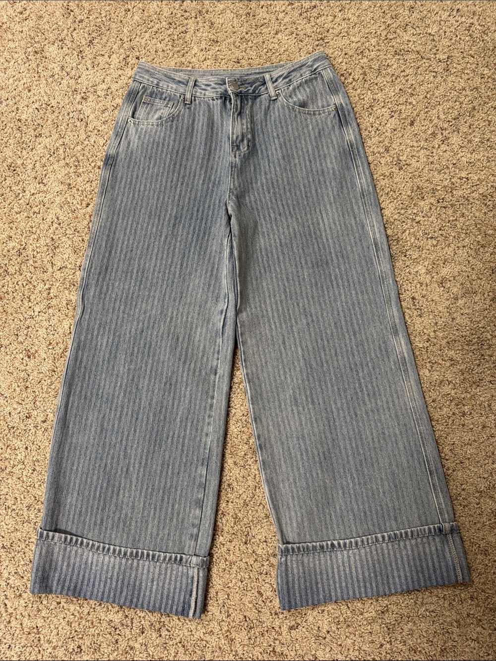 Boutique Cuffed Wide Leg Jeans